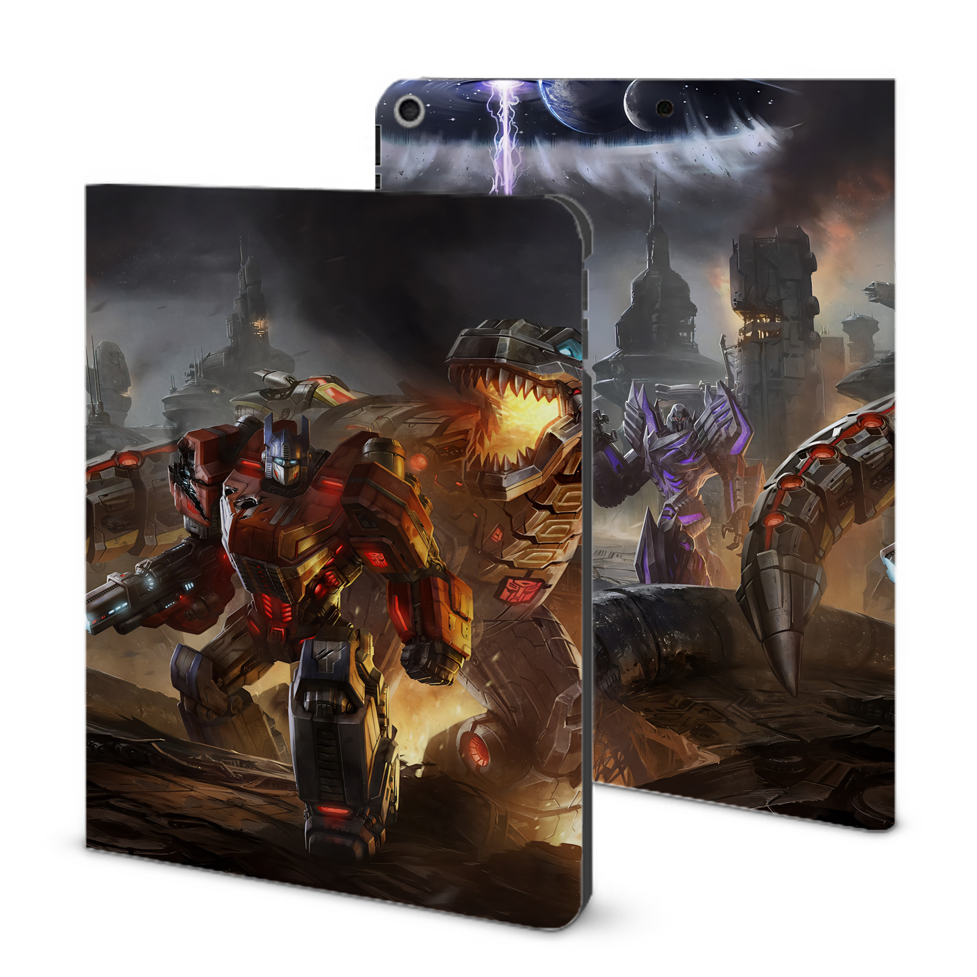 （画像用） Transformers トランスフォーマー IPad ケース ブック型 PUレザー TPU 耐衝撃 軽量 薄型 ペン収納なし 全面保護 IPad 各モデル対応